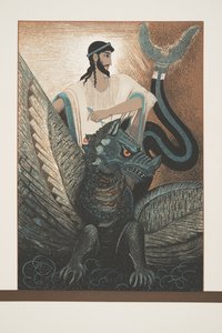 来自Prometheus的Ulysees和Dragon由Aeschylus，酒吧主办。 1941年（模版印刷） 作者 弗朗索瓦路易斯史密斯