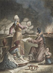 土耳其妇女烤面包，1790年 作者 弗朗索瓦·玛丽·罗塞特