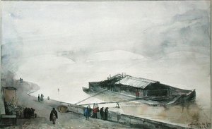 塞纳河，1843年（纸上写着） 作者 弗朗索瓦·马里乌斯·格兰内特