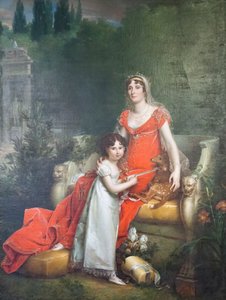 埃莉萨-波拿巴-巴乔基与女儿拿破仑娜-埃莉萨 作者 弗朗索瓦·帕斯卡尔·西蒙·杰拉德男爵