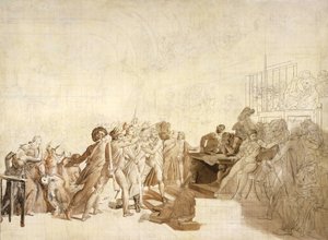 1792年8月10日，c.1795-9（布上的油和石墨） 作者 弗朗索瓦·帕斯卡尔·西蒙·杰拉德男爵