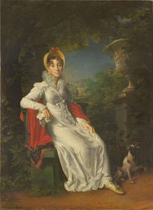 卡洛琳娜·波拿巴（Caroline Bonaparte）1782-1839，那不勒斯和西西里岛女王，在布洛涅大街，1820-1830年 作者 弗朗索瓦·帕斯卡·西蒙·杰拉德