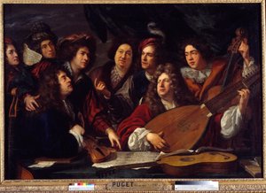 音乐家会议 弗朗索瓦-普热(1651-1707)的画作 1688年，太阳。1,47x2,12米 作者 弗朗索瓦·普吉特