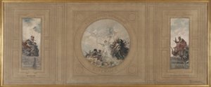 潘廷市政厅草图：Avenir.哈迪-潘廷！前进。Espérance.辉煌的过去，1886 年（布面油画） 作者 弗朗索瓦·舒默（Francois Schommer）