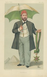 HH Mehemed Tewfik Pasha，埃及的Khedive，Khedive，1883年1月20日，名利场卡通 作者 弗朗索瓦·弗海登