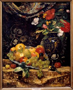 花与果实弗朗索瓦-弗奈（1821-1896 年）的画作 作者 Francois Vernay