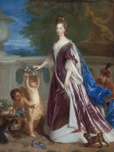 "" 巴维埃或普法尔茨 (1652-1722) 的伊丽莎白-夏洛特 (Elisabeth Charlotte) 肖像 "" (Elizabeth Charlotte, Princess Palatine) 弗朗索瓦·德特洛伊 (1645-1730) 绘画，17 世纪私人收藏