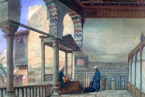 凉廊，夏季接待处，Memlook Radnau Beys House，开罗，1870年 作者 弗兰克·狄龙