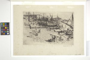 Riva Degli Schiavoni（图版 1）（墨水） 作者 弗兰克·杜文内克