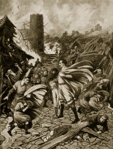 1091 年的旋风，插图来自《哈钦森的不列颠民族故事》，c.1920（平版印刷）