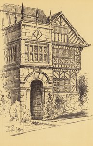 博尔顿-勒-摩尔斯的 Hall-i-th-Wood（石版画）