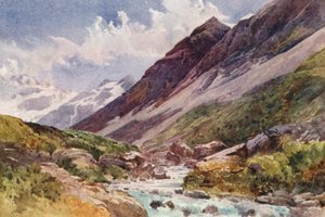 新西兰：在胡克山谷（彩色石版画） 作者 弗兰克·H·赖特