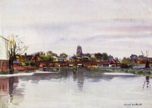 Norfolk Broads: Beccles (colour litho) 作者 弗兰克·索斯盖特