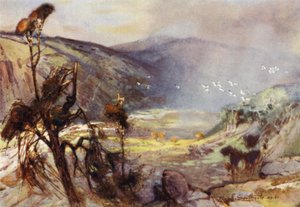 Cheviots 中的风暴（彩色石版画） 作者 弗兰克·索斯盖特