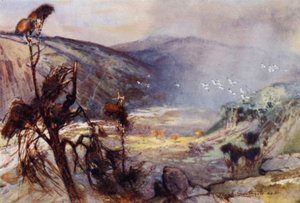 Cheviots 中的风暴（彩色石版画） 作者 弗兰克·索斯盖特