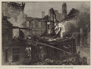 火灾后苏格兰公司大厅，Crane-Court，Fleet-Street的废墟