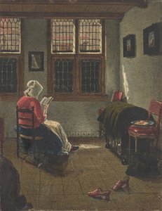 一个正在阅读的女人，在彼得-杨森斯-埃林加之后，1846-47。 作者 弗朗索瓦·邦文