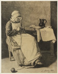 仆人编织，1861年 作者 弗朗索瓦·邦文