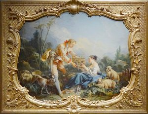 Boucher - The Complaisant Shepherd，巴黎，国家档案馆，Hôtel de Soubise 作者 弗朗索瓦·布歇