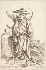 中国士兵，1738-45年。 作者 弗朗索瓦·布歇