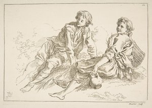 素描画页，1753年。 作者 弗朗索瓦·布歇