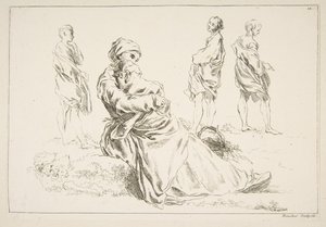 素描表，1753年。 作者 弗朗索瓦·布歇