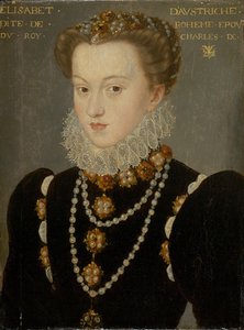 法国国王查理九世的妻子，奥地利的伊丽莎白的肖像，1571年后。 作者 François Clouet