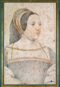 卡纳普勒斯的父亲让·德·克雷基 (Jean de Crequi) 的妻子朱迪思 (Judith of Assigny) 的肖像 (1502 - 1558)。 弗朗索瓦·克鲁埃（Francois Clouet，1515-1572 年）用黑色石头和血作画 作者 弗朗索瓦·克鲁埃