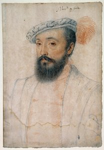 戈尔德主教的肖像（1513 - 1578）。克鲁瓦-弗朗索瓦（1515-1572）绘制的血和黑石图 作者 François Clouet