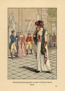 卢浮宫博物馆雕塑馆内的时尚女性 作者 弗朗索瓦·库本（FrançoisCourboin）