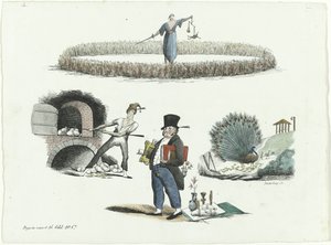 关于 J.C. Backer、C. Seyn 和 S. van der Paauw 的漫画，1839 年 作者 弗朗索瓦·德斯特贝克