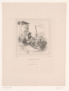 老渔夫在水边弹琵琶 Le vieux pêcheur（物体上的标题）