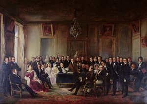 Francois Andrieux（1759-1833）1848年5月26日，1848年5月26日在Comedie Francaise门厅阅读他的悲剧&39;Junius Brutus&39;（另见216913） 作者 弗朗索瓦·约瑟夫·海姆