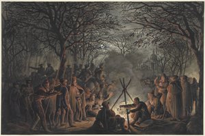 1813 年，阿姆斯特丹 Muiderpoort 外的哥萨克营地