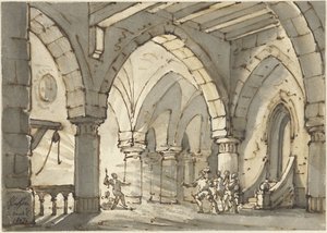话剧《唐-路易斯-德-巴尔加斯》场景 作者 François Joseph Pfeiffer (II)