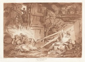 La Culbute (The Tumble) 作者 François Philippe Charpentier 在 Jean Honoré Fragonard 之后，由 Pierre François Basan 出版