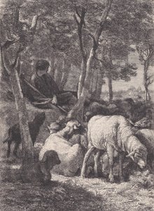牧羊人》，来自《皮托雷斯克杂志》，约1852年。 作者 弗朗索瓦·鲁热