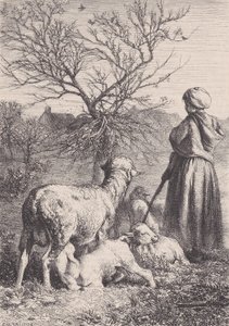 一个牧羊女，约1852年。 作者 弗朗索瓦·鲁热