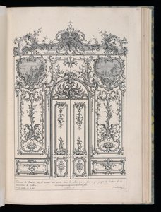 带双开门的墙壁，Livre de Lambris（墙裙之书） 作者 Lespilliez的卡尔·阿尔伯特