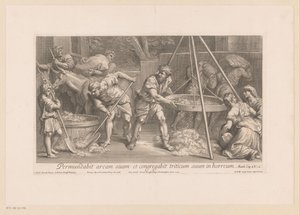 工人们忙着加工谷物 作者 卡洛·马拉塔（Carlo Maratta）