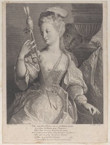 年轻女子为箭纺线，1686-1741年。 作者 弗朗索瓦·德·波伊