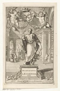 阿斯克勒庇俄斯
扉页：S.n., Pharmacopoea Leidensis, amplissimorum magistratuum auctoritate instaurata, 1770 作者 弗朗索瓦·范·布莱斯维克