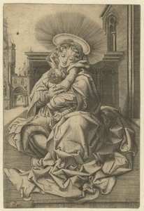 法庭上的圣母和圣婴 作者 Frans Crabbe van Espleghem
