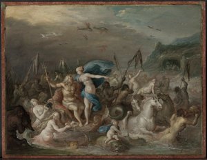 海王星和两性神的胜利，1630年代。 作者 弗朗斯·弗兰肯（Frans Francken）