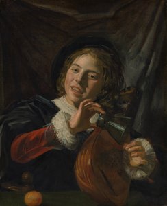 《带琵琶的男孩》，约1625年（布面油画） 作者 弗兰斯·哈尔斯（Frans Hals）