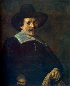 手持手套的人的肖像，c1645，1912。 作者 弗兰斯·哈尔斯（Frans Hals）