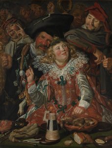 Shrovetide Revelers（Merry Company）约1615年（布面油画） 作者 弗兰斯·哈尔斯（Frans Hals）