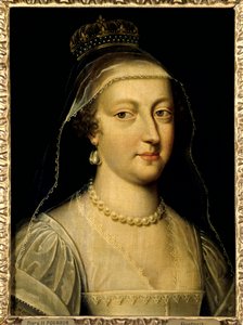 奥地利的安妮 (1601-1666)，法国女王的肖像。 Frans Pourbus Le Jeune (Francois (Franz) Porbus) 的绘画 作者 弗朗斯二世