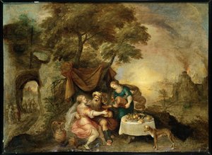 罗得和他的女儿们（布面油画）