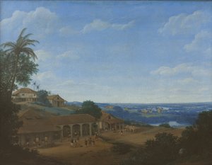 巴西的风景与糖厂，1660年。 作者 弗兰斯·扬斯。邮政
